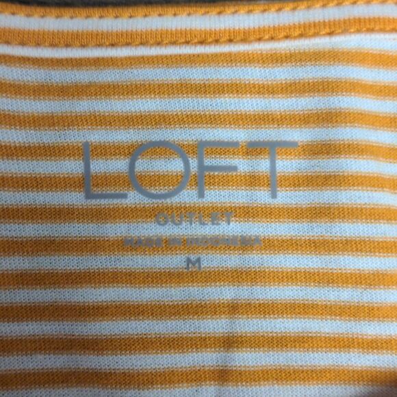 Loft Outlet Orange and White Short Sleeve Shirt - Picture 4 of 5